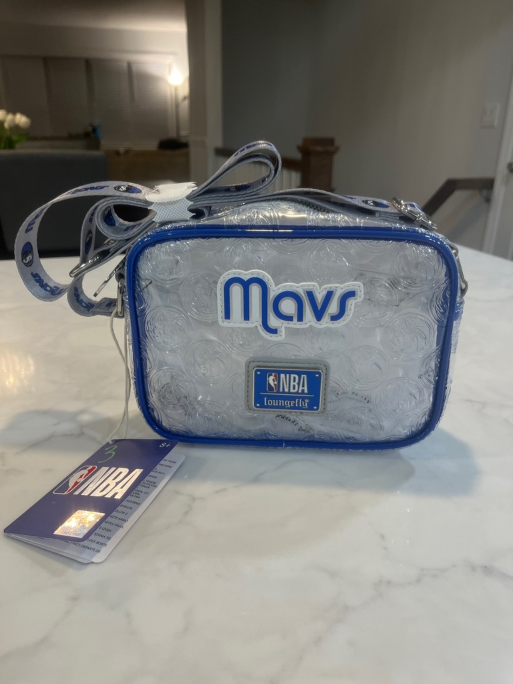 Loungefly Dallas Mavericks Clear Crossbody - Blue & White